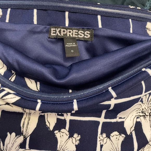 Express Navy Bodycon Midi Dress - Picture 3 of 3